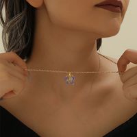 Wholesale Jewelry Elegant MAMA Romantic Letter Heart Shape Butterfly Alloy Rhinestones Enamel Inlay Pendant Necklace main image 4
