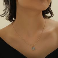 Wholesale Jewelry Elegant MAMA Romantic Letter Heart Shape Butterfly Alloy Rhinestones Enamel Inlay Pendant Necklace sku image 2