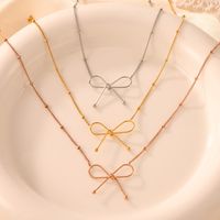 304 Stainless Steel Elegant Simple Style Plating Bow Knot Bracelets Necklace main image 4