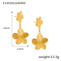 1 Pair Basic Flower Butterfly Titanium Steel Drop Earrings sku image 5