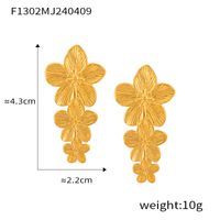 1 Pair Basic Flower Butterfly Titanium Steel Drop Earrings sku image 6