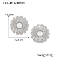 1 Pair Basic Flower Butterfly Titanium Steel Drop Earrings sku image 4