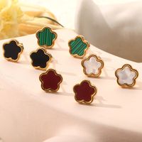 304 Stainless Steel Elegant Simple Style Plating Flower Acrylic Shell Bracelets Earrings Necklace main image 5