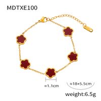 304 Stainless Steel Elegant Simple Style Plating Flower Acrylic Shell Bracelets Earrings Necklace sku image 7