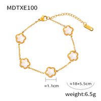 304 Stainless Steel Elegant Simple Style Plating Flower Acrylic Shell Bracelets Earrings Necklace sku image 5