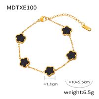 304 Stainless Steel Elegant Simple Style Plating Flower Acrylic Shell Bracelets Earrings Necklace sku image 6