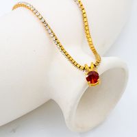 304 Stainless Steel Elegant Simple Style Plating Geometric Zircon Pendant Necklace sku image 13