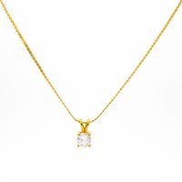 304 Stainless Steel Elegant Simple Style Plating Geometric Zircon Pendant Necklace sku image 4