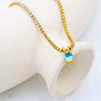 304 Stainless Steel Elegant Simple Style Plating Geometric Zircon Pendant Necklace sku image 15