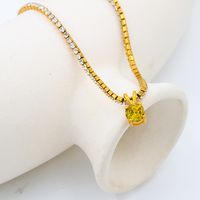 304 Stainless Steel Elegant Simple Style Plating Geometric Zircon Pendant Necklace sku image 23