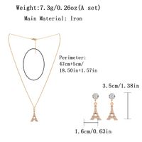 Elegant Simple Style Commute Tower Iron Inlay Rhinestones Gold Plated Women's Jewelry Set main image 2