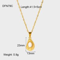 IG Style Geometric 304 Stainless Steel Natural Stone 18K Gold Plated Pendant Necklace In Bulk sku image 3