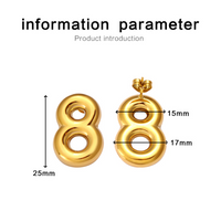 1 Pair Modern Style Simple Style Infinity 304 Stainless Steel 18K Gold Plated Ear Studs main image 2