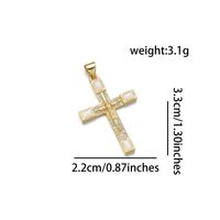 1 Piece 22*33mm Copper Zircon 18K Gold Plated Human Cross Polished Pendant main image 5