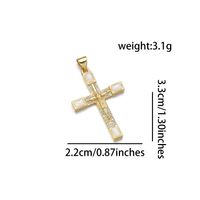 1 Piece 22*33mm Copper Zircon 18K Gold Plated Human Cross Polished Pendant sku image 4