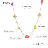 Simple Style Geometric Titanium Steel Plating Natural Stone Unisex Pendant Necklace sku image 4