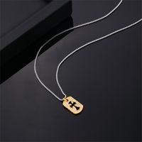 Wholesale Hip-Hop Luxurious Rock Cross 304 Stainless Steel Copper Plating K Gold Plated Pendant Necklace main image 3