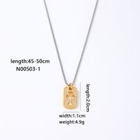 Wholesale Hip-Hop Luxurious Rock Cross 304 Stainless Steel Copper Plating K Gold Plated Pendant Necklace sku image 1
