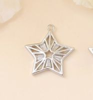 1 Piece 20 * 19mm Copper Zircon 18K Gold Plated White Gold Plated Star Polished Pendant sku image 2