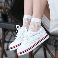 Women's Sexy Solid Color Nylon Yarn Patchwork Knitted Hollow Out Crew Socks A Pair main image 6