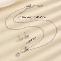 304 Stainless Steel Simple Style Classic Style Inlay Solid Color Artificial Rhinestones Jewelry Set main image 3