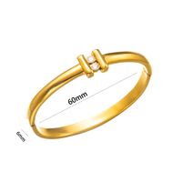 304 Stainless Steel Titanium Steel 18K Gold Plated Basic Modern Style Classic Style Plating Solid Color Bangle main image 2