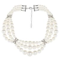 Wholesale Jewelry Elegant Glam Round Imitation Pearl Beaded Necklace sku image 1