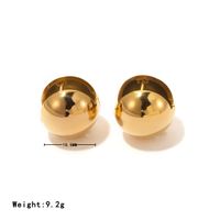 1 Pair Casual Vintage Style Simple Style Round Plating Inlay 304 Stainless Steel Zircon White Gold Plated Gold Plated Ear Studs main image 2