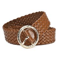 Vacation Solid Color Pu Leather Alloy Women's Woven Belts sku image 2