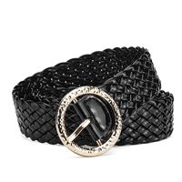 Vacation Solid Color Pu Leather Alloy Women's Woven Belts sku image 1