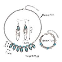 IG Style Retro Geometric Alloy Plating Inlay Turquoise Women's Jewelry Set main image 7
