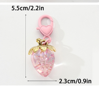 Cute Sweet Strawberry Resin Bag Pendant Keychain main image 2