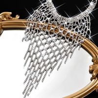 Joyería Al Por Mayor Exagerado Brillante Geométrico Aleación Diamantes De Imitación Embutido Collar Colgante main image 7