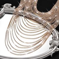 Wholesale Jewelry Exaggerated Shiny Geometric Alloy Rhinestones Plating Inlay Layered Necklaces main image 6