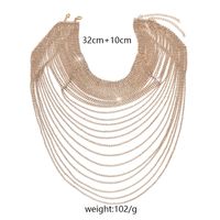 Wholesale Jewelry Exaggerated Shiny Geometric Alloy Rhinestones Plating Inlay Layered Necklaces main image 8