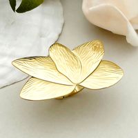 Elegant Glam Artistic Flower Dragonfly 304 Stainless Steel 14K Gold Plated Rings In Bulk main image 2
