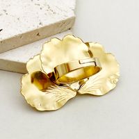 Elegant Glam Artistic Flower Dragonfly 304 Stainless Steel 14K Gold Plated Rings In Bulk main image 5
