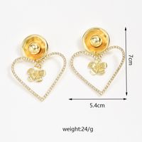 1 Pair Elegant Lady Geometric Heart Shape Inlay Alloy Rhinestones Drop Earrings main image 7