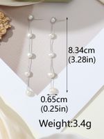 1 Pair Simple Style Classic Style Solid Color Freshwater Pearl Copper Alloy Drop Earrings main image 6