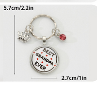 Simple Style Round Letter Crown Alloy Glass Bag Pendant Keychain main image 2
