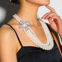Wholesale Jewelry Elegant Round Plastic Beaded Layered Necklaces main image 2