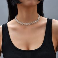 Wholesale Jewelry Simple Style Classic Style Solid Color Artificial Crystal Seed Bead Beaded Choker sku image 1