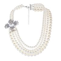 Großhandel Schmuck Elegant Runden Kunststoff Perlen Geschichtete Halskette sku image 1