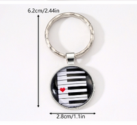 Modern Style Classic Style Round Pano Keys Alloy Glass Casting Bag Pendant Keychain main image 2