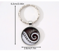 Classic Style Commute Pano Keys Notes Alloy Glass Casting Bag Pendant Keychain main image 2