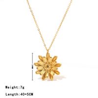 304 Stainless Steel White Gold Plated Gold Plated Modern Style Simple Style Classic Style Plating Flower Pendant Necklace main image 3