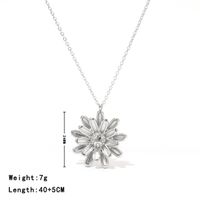 304 Stainless Steel White Gold Plated Gold Plated Modern Style Simple Style Classic Style Plating Flower Pendant Necklace main image 2