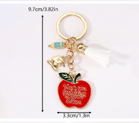 Cartoon Style Cute Letter Apple Alloy Bag Pendant Keychain main image 2