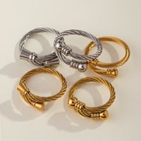 Casual Simple Style Geometric Solid Color 304 Stainless Steel 18K Gold Plated Adjustable Ring In Bulk main image 8