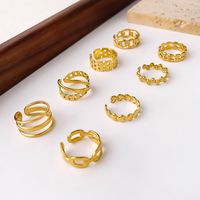 Simple Style Classic Style Solid Color 304 Stainless Steel 18K Gold Plated Rings In Bulk main image 1